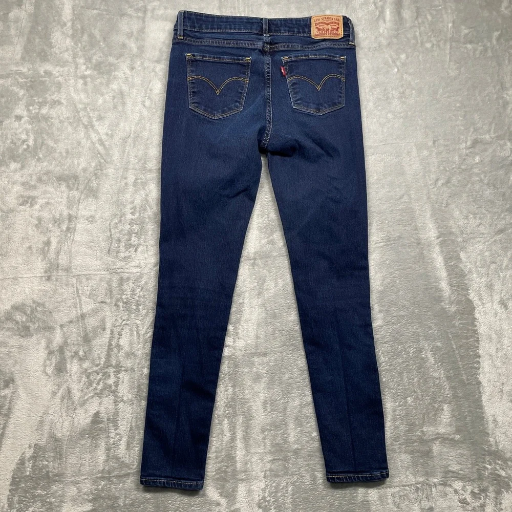Levi's 711 Skinny‎ Jeans Women 25 Dark Indigo Blue Mid Rise Denim